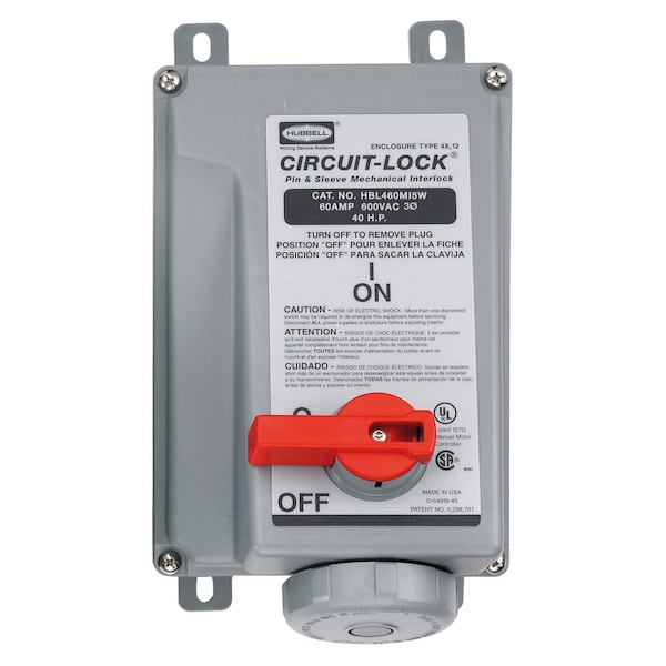 Heavy Duty Products, IEC Pin and Sleeve Devices, Industrial Grade, Female, Mechanically Interlocked Receptacle, 60A 3-Phase Delta 600V AC,